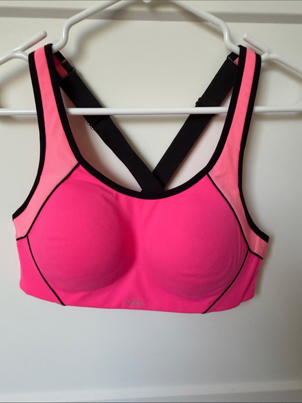 Victoria's Secret Pink & Black Strappy High-Support Sports Bra
